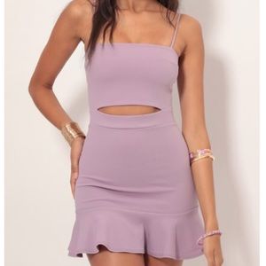 Lucy in the Sky Reilly Cutout Ruffle Dress - Lilac